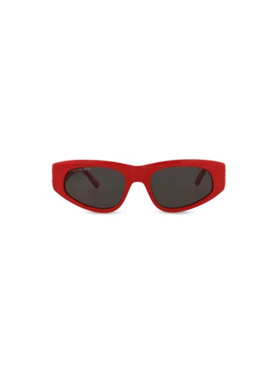 Balenciaga Women's 53mm Cat Eye Sunglasses In Red Silver