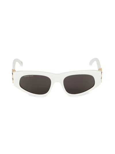 Balenciaga Women's 53mm Solid Lens Rectangle Sunglasses In White