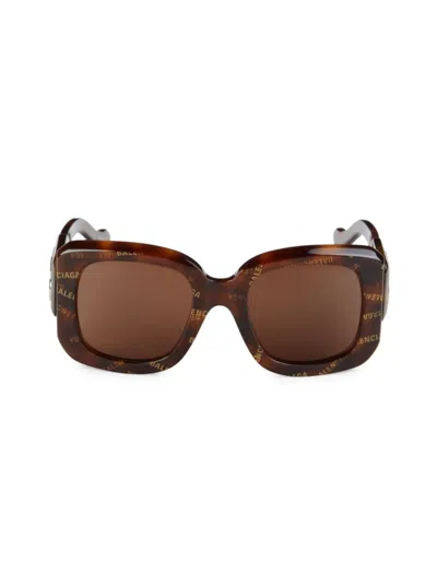 Balenciaga Women's 53mm Square Sunglasses In Brown