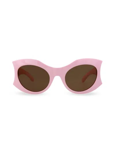 Balenciaga Women's 56mm Oval Sunglasses In Pink