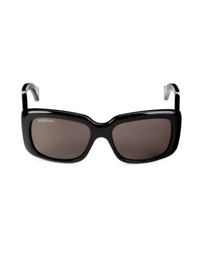 Balenciaga Women's 56mm Rectangle Sunglasses In Black