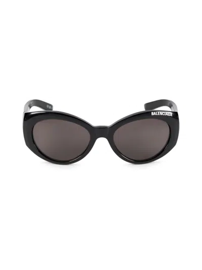 Balenciaga Women's 57mm Oval Plastic Sunglasses In Black