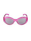 Balenciaga Everyday Logo Round Sunglasses In Fuchsia