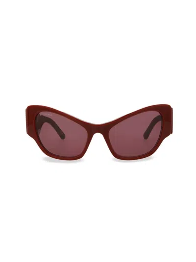 Balenciaga Women's 58mm Cat Eye Sunglasses In Burgundy