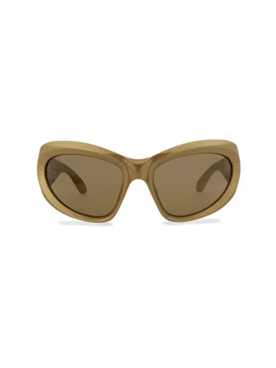 Balenciaga Women's 64mm Shield Sunglasses In Gold