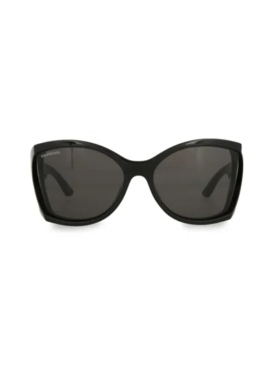 Balenciaga Women's 72mm Square Wrap Sunglasses In Black