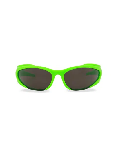 Balenciaga Women's 80mm Shield Sunglasses In Green