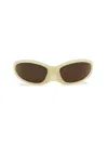 Balenciaga Women's 80mm Shield Sunglasses In Yellow