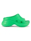 Balenciaga Crocs X Pool Slide Sandals In Green