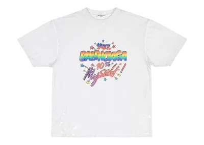 Pre-owned Balenciaga Women's 90/10 Large Fit Vintage T-shirt In White