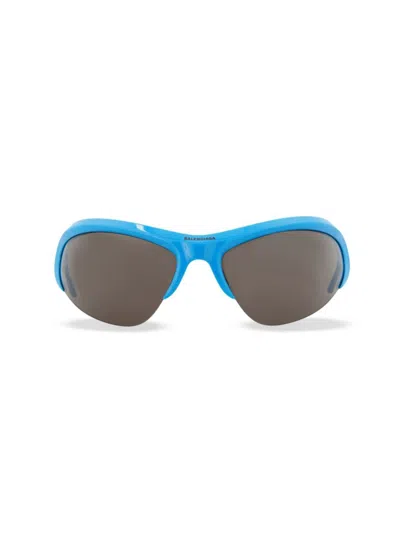 Balenciaga Women's 91mm Shield Sunglasses In Light Blue