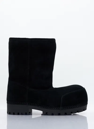 Balenciaga Women Alaska Faux-fur Low Boots In Black