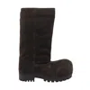 Balenciaga Suede Mid-calf Chunky Sole Ankle Boots In Brown