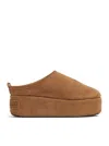 Balenciaga Women Alaska Soft Suede Mule With Plateau In Brown