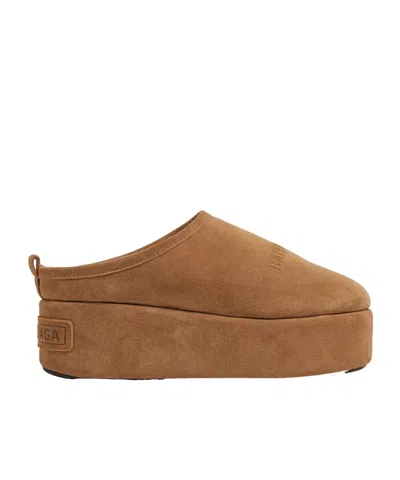 Balenciaga Women's Alaska Soft Platform Mule In Brown/white