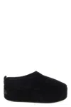 Balenciaga Suede Mules With Rounded Toe And Elevated Platform Sole In Black