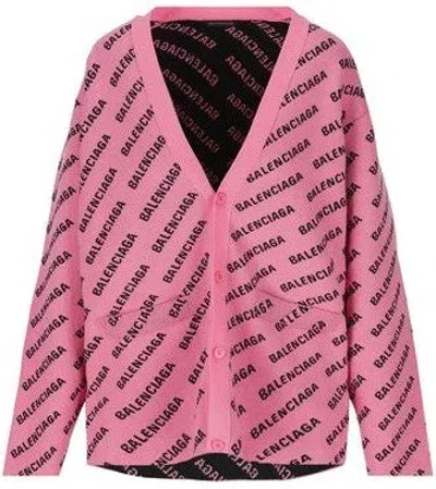 BALENCIAGA WOMEN'S ALL OVER LOGO CARDIGAN