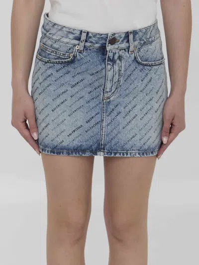 BALENCIAGA BALENCIAGA WOMEN ALL OVER LOGO MINISKIRT