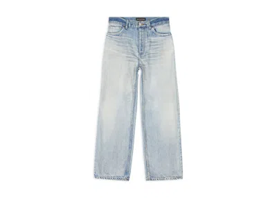 Pre-owned Balenciaga Women's Ankle Cut Japanese Authentic Denim Jeans In Light Blue