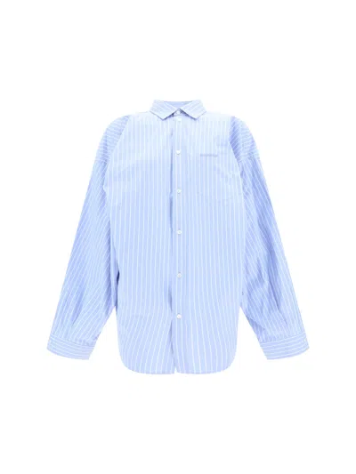 Balenciaga Women Asymmetric Shirt In Blue