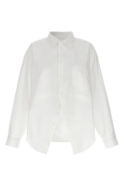 Balenciaga Women Asymmetric Shirt In White
