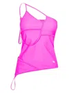 Balenciaga Asymmetric Strap Top In Pink