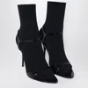Balenciaga Avenue Sock Black Sandal In Patent Leather And Mesh In Black