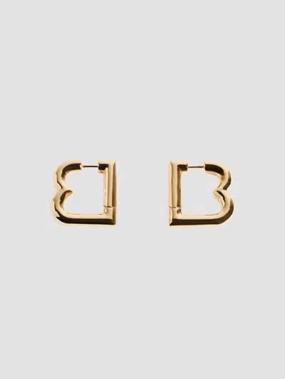 Balenciaga Women's B Earrings In Shiny Gold