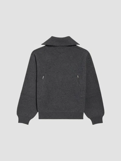 Balenciaga Women's Back-to-front High Neck Sweater In Gray