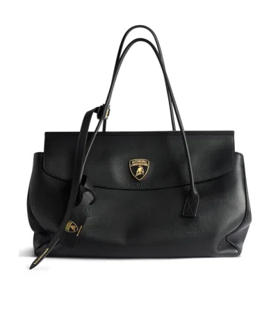 Balenciaga Women's   Automobili Lamborghini Carrie Carry All Bag  In Black