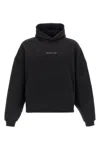 Balenciaga Logo Embellished Cropped Hoodie In Black