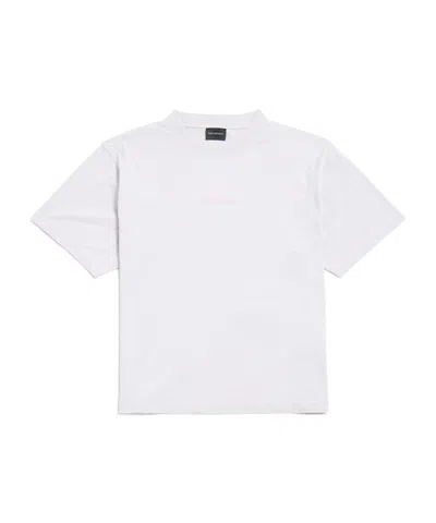 Balenciaga Women's  Back T-shirt Medium Fit In Dirty White