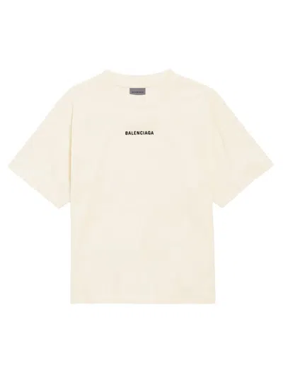 Balenciaga Women's  Back T Shirt Medium Fit In Neutral