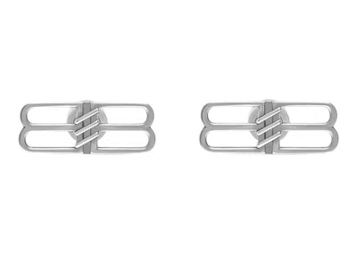 Pre-owned Balenciaga Women's  Bb Icon Earrings In Antique Silver