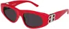 Balenciaga Logo-plaque Arm Sunglasses In Red