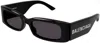 Balenciaga Grey Rectangular Ladies Sunglasses Bb0260s 001 56 In Black