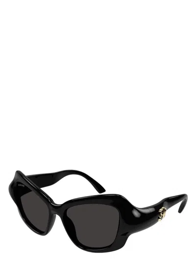 Balenciaga Palazzo Plastic Rectangle Sunglasses In Shiny Black