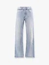 Balenciaga Logo Patch Distressed Jeans In Blue