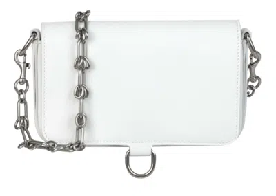 Pre-owned Balenciaga Women's  Bondag Wallet On A Chain In Optic White