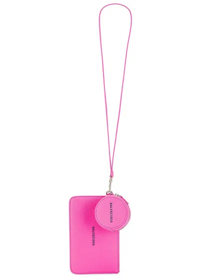 Pre-owned Balenciaga Women's  Cash Pocket Strap Bag In Neon Pink/black