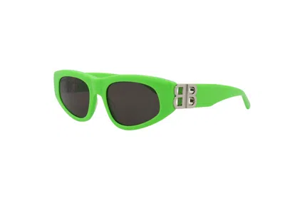 Pre-owned Balenciaga Women's  Cat Eye Sunglasses/30008868009) In Green/silver/grey (bb0095s