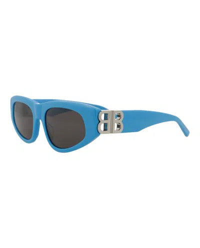 Pre-owned Balenciaga Women's  Cat Eye Sunglasses/30008868011) In Light Blue/silver/grey (bb0095s