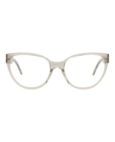 Pre-owned Balenciaga Women's  Cat Eyeframe Acetate Optical Frames In Beige Beige Transparent (bb0064o/30008234/