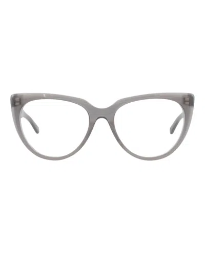 Pre-owned Balenciaga Women's  Cat Eyeframe Acetate Optical Frames In Grey Grey Transparent (bb0218o/30011979/00