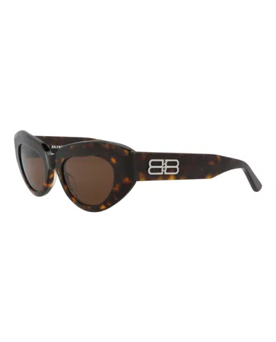 Pre-owned Balenciaga Women's  Cat Eyeframe Acetate Sunglasses In Havana Havana Brown (bb0236s/30013503/002)
