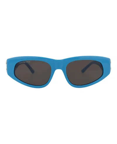 Pre-owned Balenciaga Women's  Cat Eyeframe Acetate Sunglassesgrey (bb0095s30008868011) In Light/blue/silver In Multi