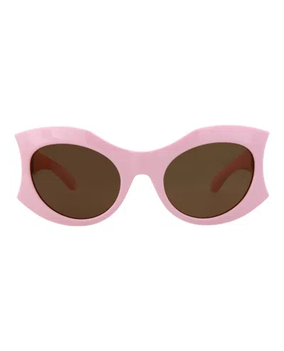 Pre-owned Balenciaga Women's  Cat Eyeframe Bio Injection Sunglasses/30013971004) In Pink/brown (bb0256s