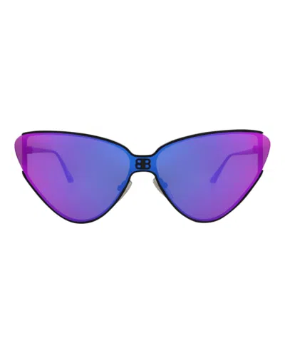 Pre-owned Balenciaga Women's  Cat Eyeframe Metal Sunglasses/30011959003) In Black/violet (bb0191s