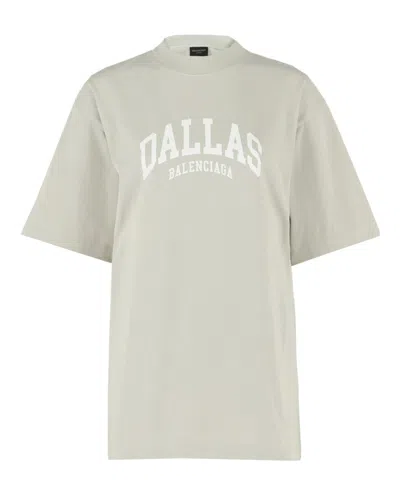 Pre-owned Balenciaga Women's  Cities Short Sleeve T-shirt In Shell White