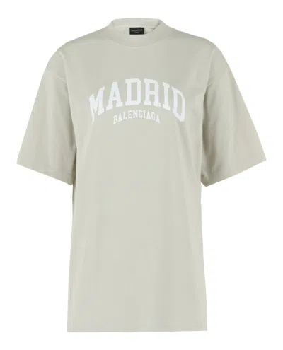 Pre-owned Balenciaga Women's  Cities Short Sleeve T-shirt In Shell White